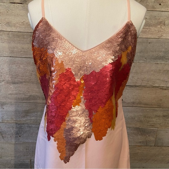 Guess by Marciano women’s blush barbiecore sequinned‎ mini  party cocktail dress - Picture 5 of 8